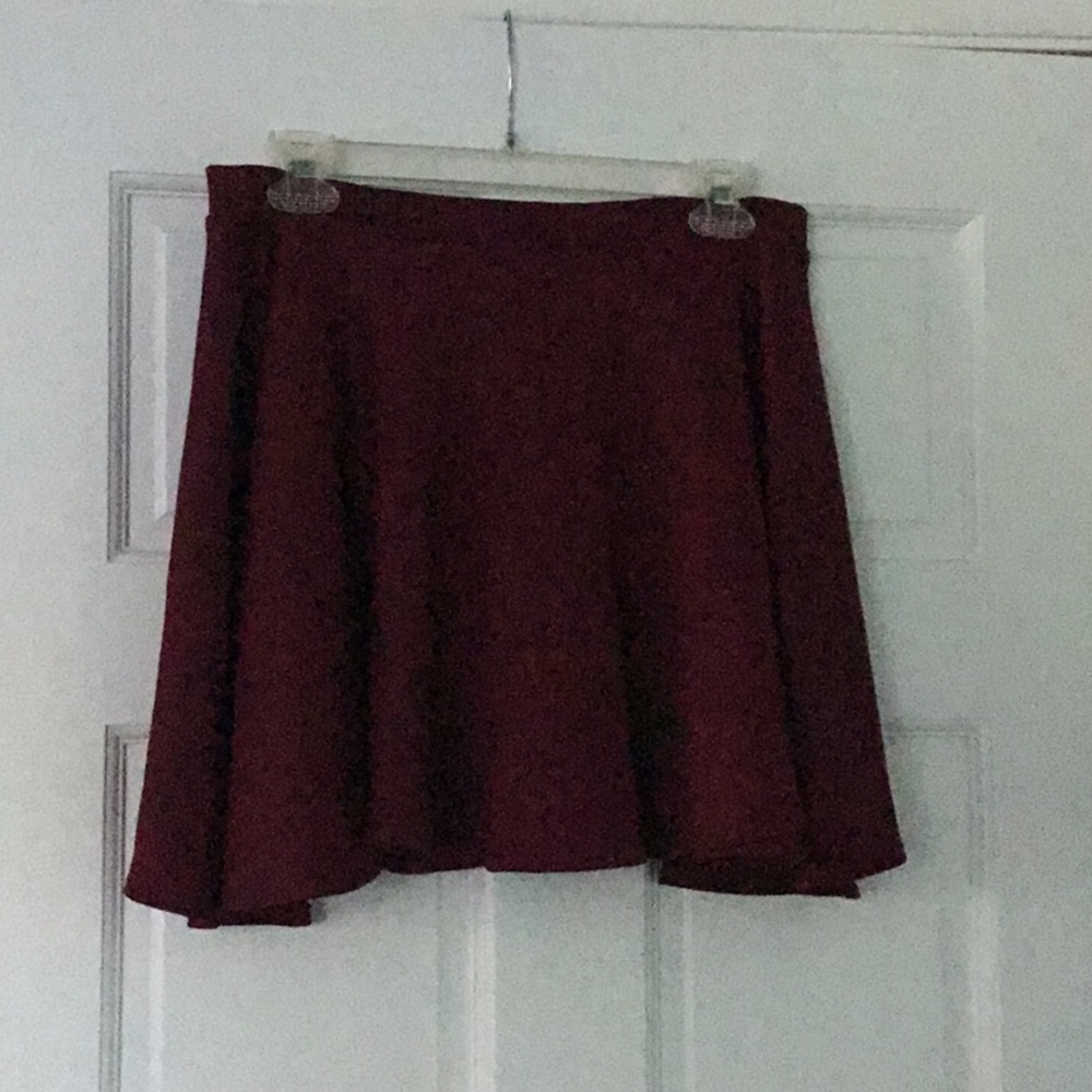 Flowy Maroon Mini Skirt